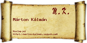 Márton Kálmán névjegykártya